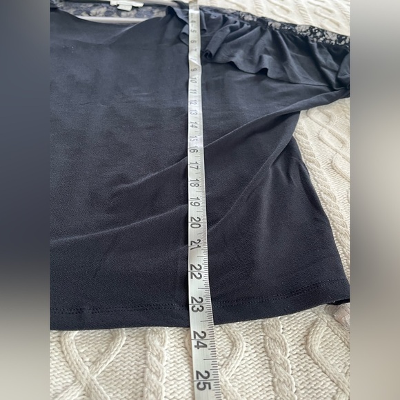 Calligraphie Brand Black with Lace Blouse women’s size Large - Picture 10 of 12